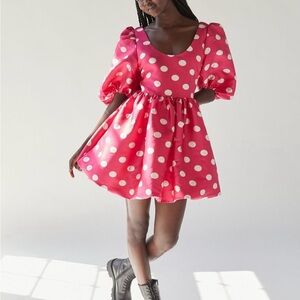 Urban Outfitters Pink Polka Dot Dress